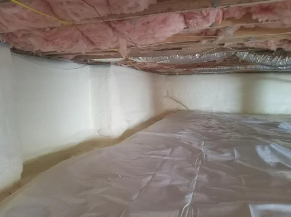 Crawl space encapsulation with closed-cell spray foam for Storm Damage Roof Repair in Chapel Hill
